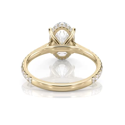 Inel de Logodnǎ – Moissanite Oval Pave