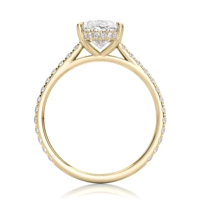 Inel de Logodnǎ – Moissanite Oval Pave