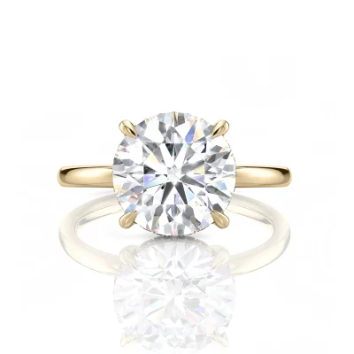 Inel de Logodnǎ – Moissanite Rotund Hidden Halo