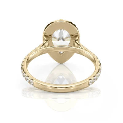 Inel de Logodnǎ – Moissanite Pear Pave