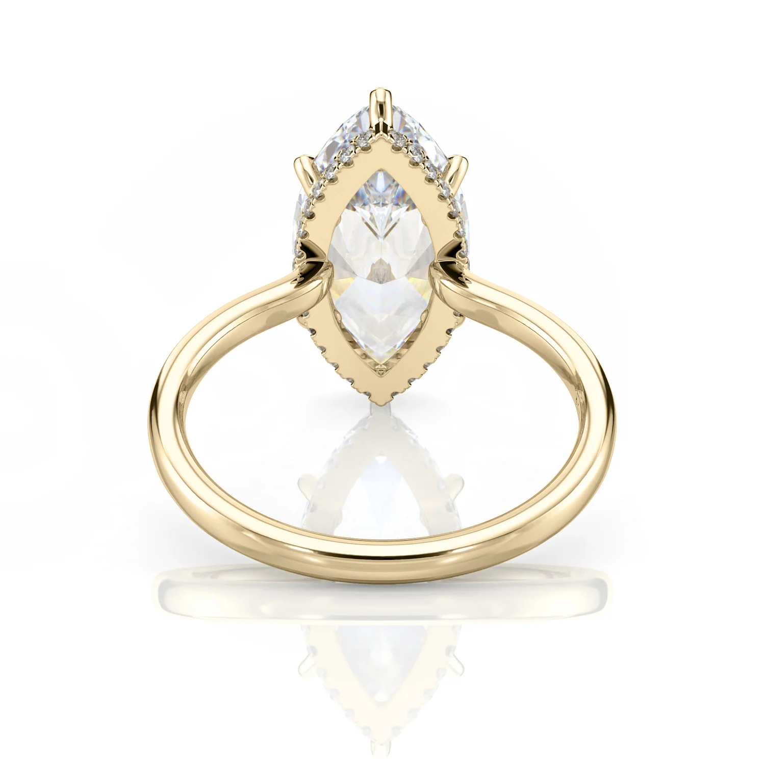 Marquise HIdd Halo Inel vazut din spate